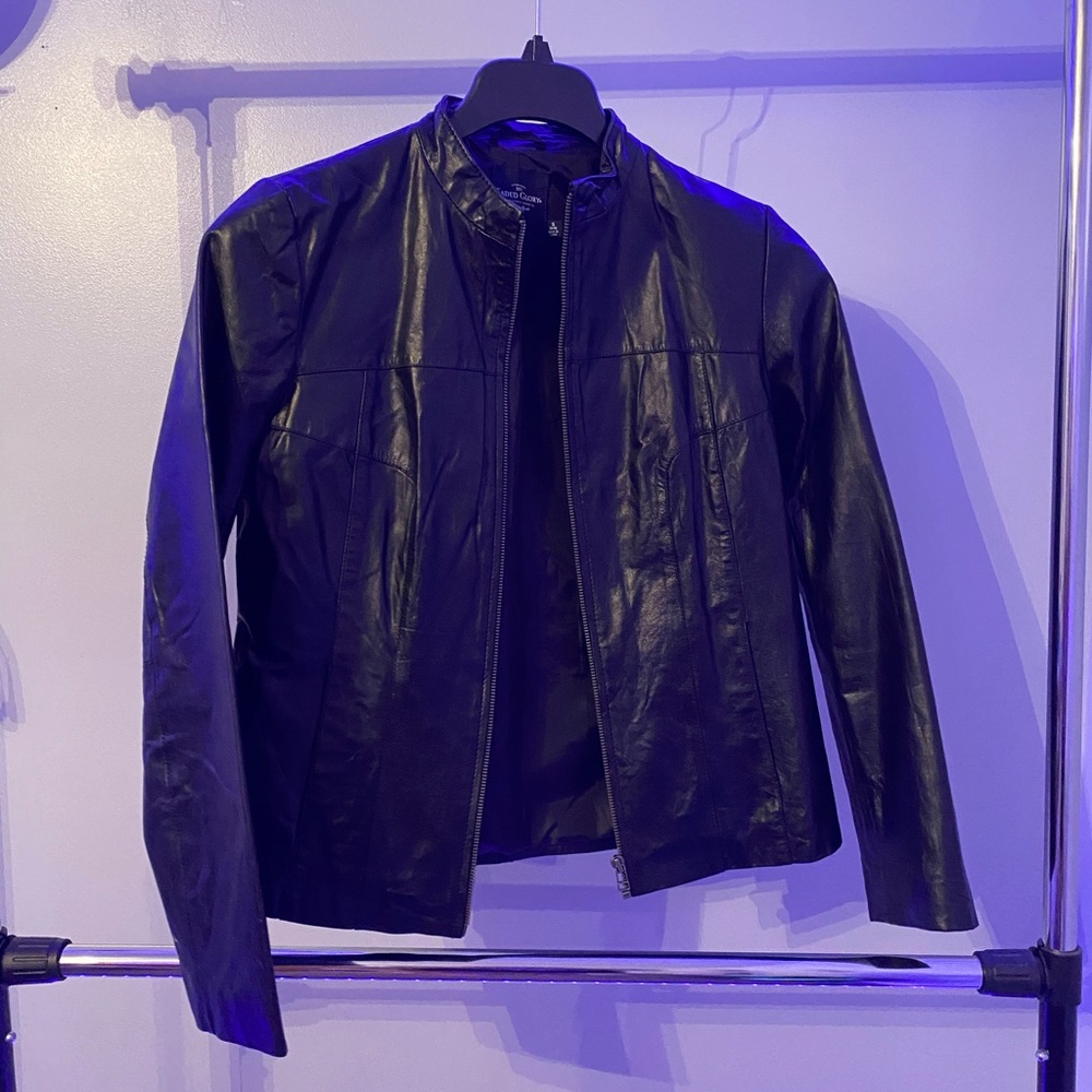 Black faux leather jacket